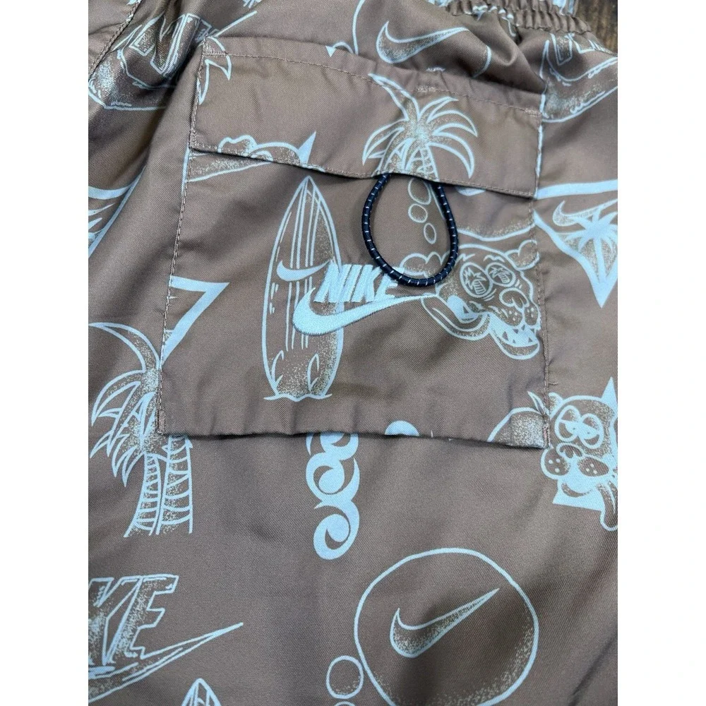 Nike Sportswear Beach Woven Lined Swim Shorts Brown size Small